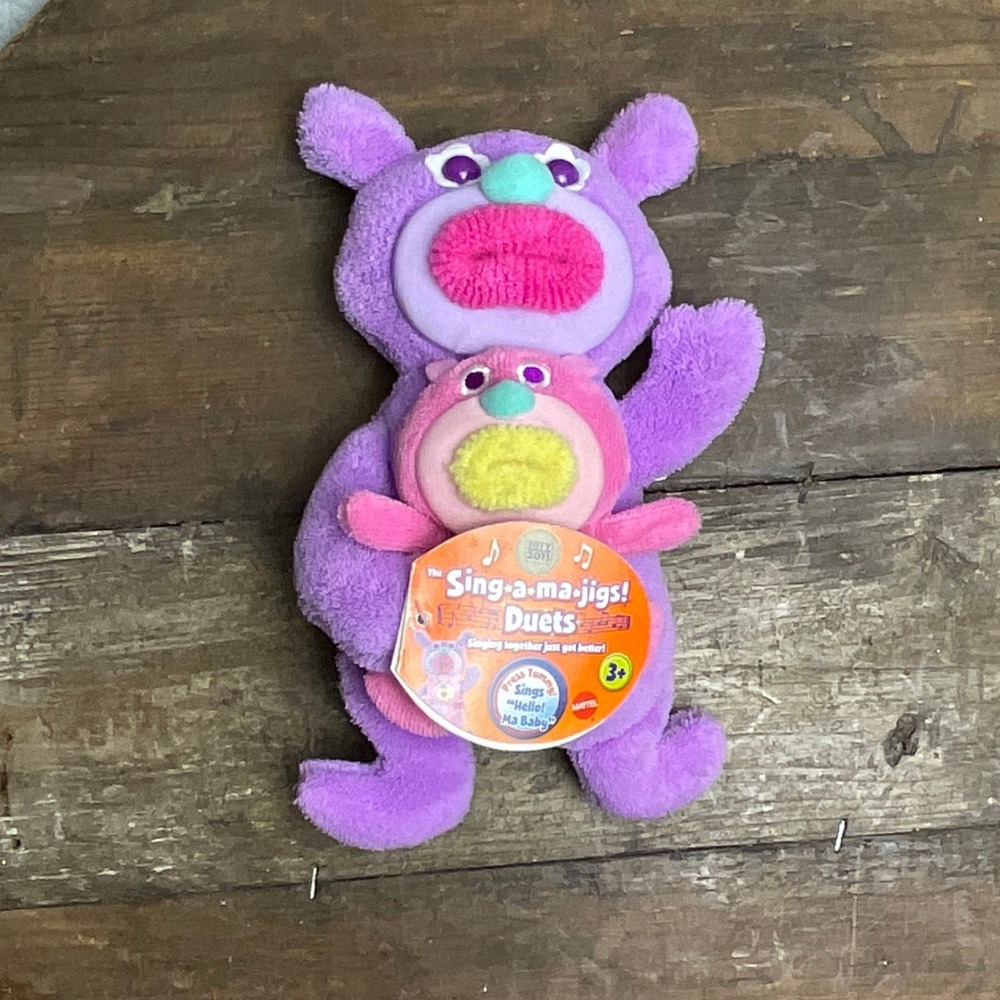 Mattel Sing-a-ma-jigs Duets Purple Pink Singing Plush Toy 2011 W0249